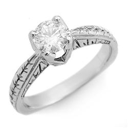 0.55 CTW Certified VS/SI Diamond Solitaire Ring 18K White Gold - REF-119A5X - 11475