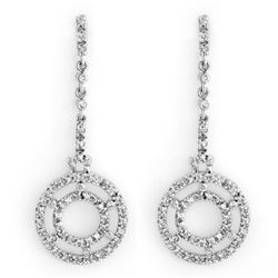 1.0 CTW Certified VS/SI Diamond Earrings 14K White Gold - REF-109K3W - 10304