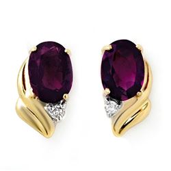 1.03 CTW Amethyst & Diamond Earrings 10K Yellow Gold - REF-11K3W - 12858