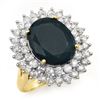 Image 1 : 15.55 CTW Blue Sapphire & Diamond Ring 14K Yellow Gold - REF-236W4F - 12991