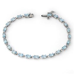 8.08 CTW Blue Topaz Bracelet 14K White Gold - REF-68M5H - 13687