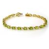 Image 1 : 6.0 CTW Peridot Bracelet 10K Yellow Gold - REF-40X8T - 13457