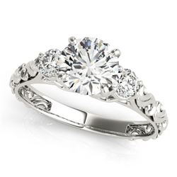 1 CTW Certified VS/SI Diamond 3 Stone Solitaire Ring 18K White Gold - REF-186K4W - 28041