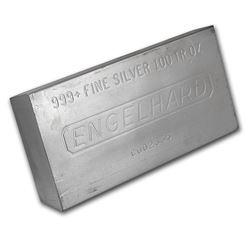 One piece 100 oz 0.999 Fine Silver Bar Engelhard-69621