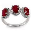 Image 1 : 3.08 CTW Ruby & Diamond Ring 10K White Gold - REF-27K3W - 11350