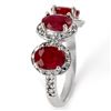 Image 2 : 3.08 CTW Ruby & Diamond Ring 10K White Gold - REF-27K3W - 11350