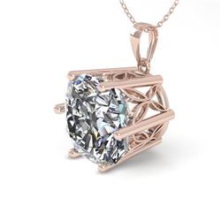 1 CTW Certified VS/SI Cushion Cut Diamond Necklace 18K Rose Gold - REF-285F2N - 35870