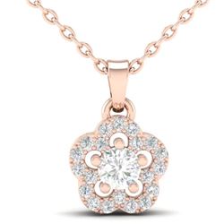 0.28 CTW VS/SI Diamond Micro Pave VS/SI Diamond Necklace Moon Halo 10K Rose Gold - REF-23X8T - 21346