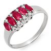 Image 1 : 0.77 CTW Ruby & Diamond Ring 10K White Gold - REF-24T5M - 12334