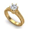 Image 1 : 1 CTW VS/SI Diamond Solitaire Art Deco Ring 18K Yellow Gold - REF-330Y2K - 36928