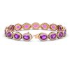 Image 2 : 19.82 CTW Amethyst & Diamond Halo Bracelet 10K Rose Gold - REF-249T5M - 40641