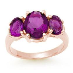 6.15 CTW Amethyst Ring 10K Rose Gold - REF-31M5H - 13692