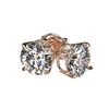 Image 4 : 1.02 CTW Certified H-SI/I Quality Diamond Solitaire Stud Earrings 10K Rose Gold - REF-94H5A - 36567