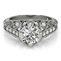 1.25 CTW Certified VS/SI Diamond Solitaire Antique Ring 18K White Gold - REF-384F2N - 27312