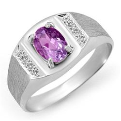 2.0 CTW Amethyst Ring 10K White Gold - REF-20K5W - 12426