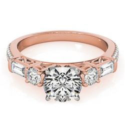 2.5 CTW Certified VS/SI Diamond Pave Solitaire Ring 18K Rose Gold - REF-650X3T - 28111