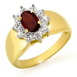 0.50 CTW Garnet Ring 10K Yellow Gold - REF-15A6X - 12663