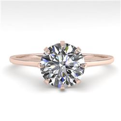 1.51 CTW Certified VS/SI Diamond Engagement Ring 18K Rose Gold - REF-567A2X - 35759