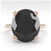 Image 1 : 9.0 CTW Oval Black Diamond Engagement Designer Ring 14K Rose Gold - REF-202T5M - 38481