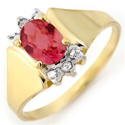 1.04 CTW Pink Tourmaline & Diamond Ring 14K Yellow Gold - REF-23H6A - 11000