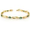 Image 1 : 2.02 CTW Emerald & Diamond Bracelet 10K Yellow Gold - REF-26A2X - 10176