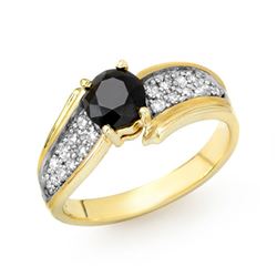 1.40 CTW VS Certified Black & White Diamond Ring 10K Yellow Gold - REF-61N5Y - 14086