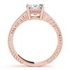 Image 2 : 1.2 CTW Certified VS/SI Princess Diamond Solitaire Antique Ring 18K Rose Gold - REF-422H4A - 27232