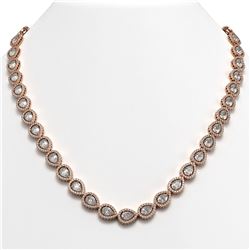 33.08 CTW Pear Diamond Designer Necklace 18K Rose Gold - REF-6137W3F - 42732