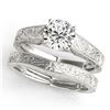 Image 1 : 1 CTW Certified VS/SI Diamond Solitaire 2Pc Wedding Set 14K White Gold - REF-364W2F - 31868