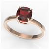 Image 2 : 1.50 CTW Cushion Cut Garnet Designer Engagement Ring 14K Rose Gold - REF-20N8Y - 22142