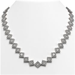 31.92 CTW Princess Cut Diamond Designer Necklace 18K White Gold - REF-5920T2M - 42848