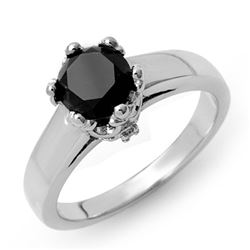 1.53 CTW VS Certified Black & White Diamond Solitaire Ring 14K White Gold - REF-59T8M - 11816