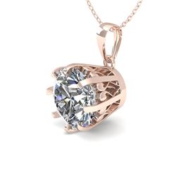 1 CTW VS/SI Diamond Solitaire Necklace 18K Rose Gold - REF-280N2Y - 35711