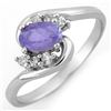 Image 1 : 0.60 CTW Tanzanite & Diamond Ring 14K White Gold - REF-22T5M - 10174