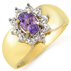 0.70 CTW Tanzanite Ring 14K Yellow Gold - REF-21K5W - 10061