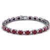 Image 1 : 23.5 CTW Ruby & VS/SI Certified Diamond Eternity Bracelet 10K White Gold - REF-143W6F - 29375