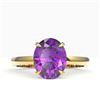 Image 1 : 2.50 CTW Amethyst Designer Inspired Solitaire Ring 18K Yellow Gold - REF-36K2W - 22050