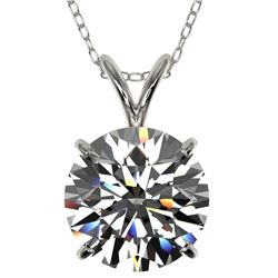 2.50 CTW Certified H-SI/I Quality Diamond Solitaire Necklace 10K White Gold - REF-870Y2K - 33240