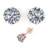 Image 2 : 2.03 CTW VS/SI Diamond Stud Solitaire Earrings 18K Rose Gold - REF-518M2H - 35687