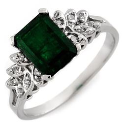 2.12 CTW Emerald & Diamond Ring 10K White Gold - REF-20N8Y - 11227