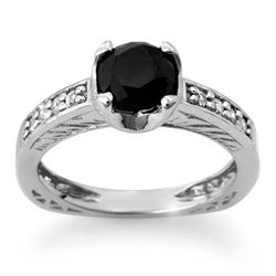 1.85 CTW VS Certified Black & White Diamond Ring 14K White Gold - REF-92T2M - 11803