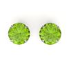 Image 1 : 4 CTW Peridot Designer Inspired Solitaire Stud Earrings 18K White Gold - REF-32K2W - 21833