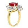 Image 2 : 3.55 CTW Ruby & Diamond Ring 14K Yellow Gold - REF-74H4A - 13224