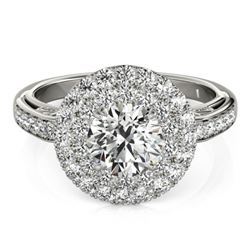 2.25 CTW Certified VS/SI Diamond Solitaire Halo Ring 18K White Gold - REF-481F5N - 26880