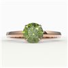 Image 1 : 2 CTW Green Tourmaline Designer Inspired Solitaire Engagement Ring 14K Rose Gold - REF-33H6A - 22225