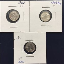 3 Canada Five Cents - Silver