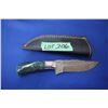 Image 1 : 5" Damascus Blade Knife w/Died Camel Bone Handle - Green