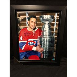 JEAN BELIVEAU AUTOGRAPHED 16  X 20  FRAMED PHOTO (MONTREAL CANADIENS) W/ AJ SPORTS COA