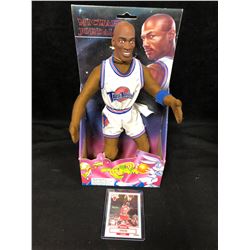 MICHAEL JORDAN SPACE JAM 10" FIGURE &  BASKETBALL CARD