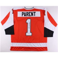 Bernie Parent Signed Flyers Captains Jersey Inscribed "HOF 84" (JSA COA)